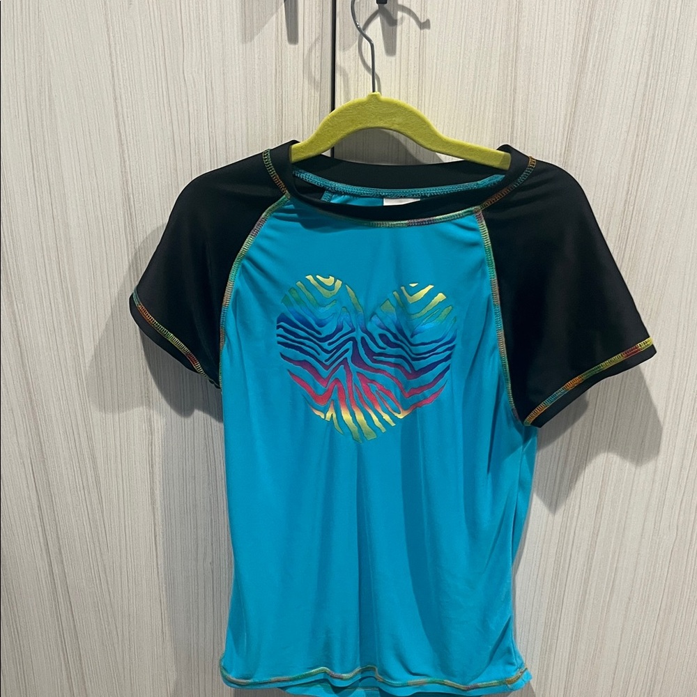 Xhilaration Kids Swim Rashguard - Blue and Black